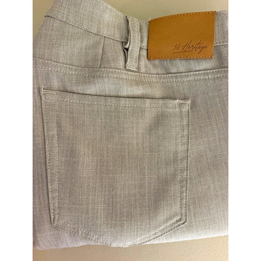 34 Heritage Men's 40x32 Gray Denim Straight Mid-Rise Flat Front Pants Pockets